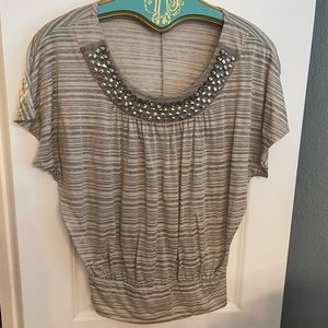 Beaded Striped Top M